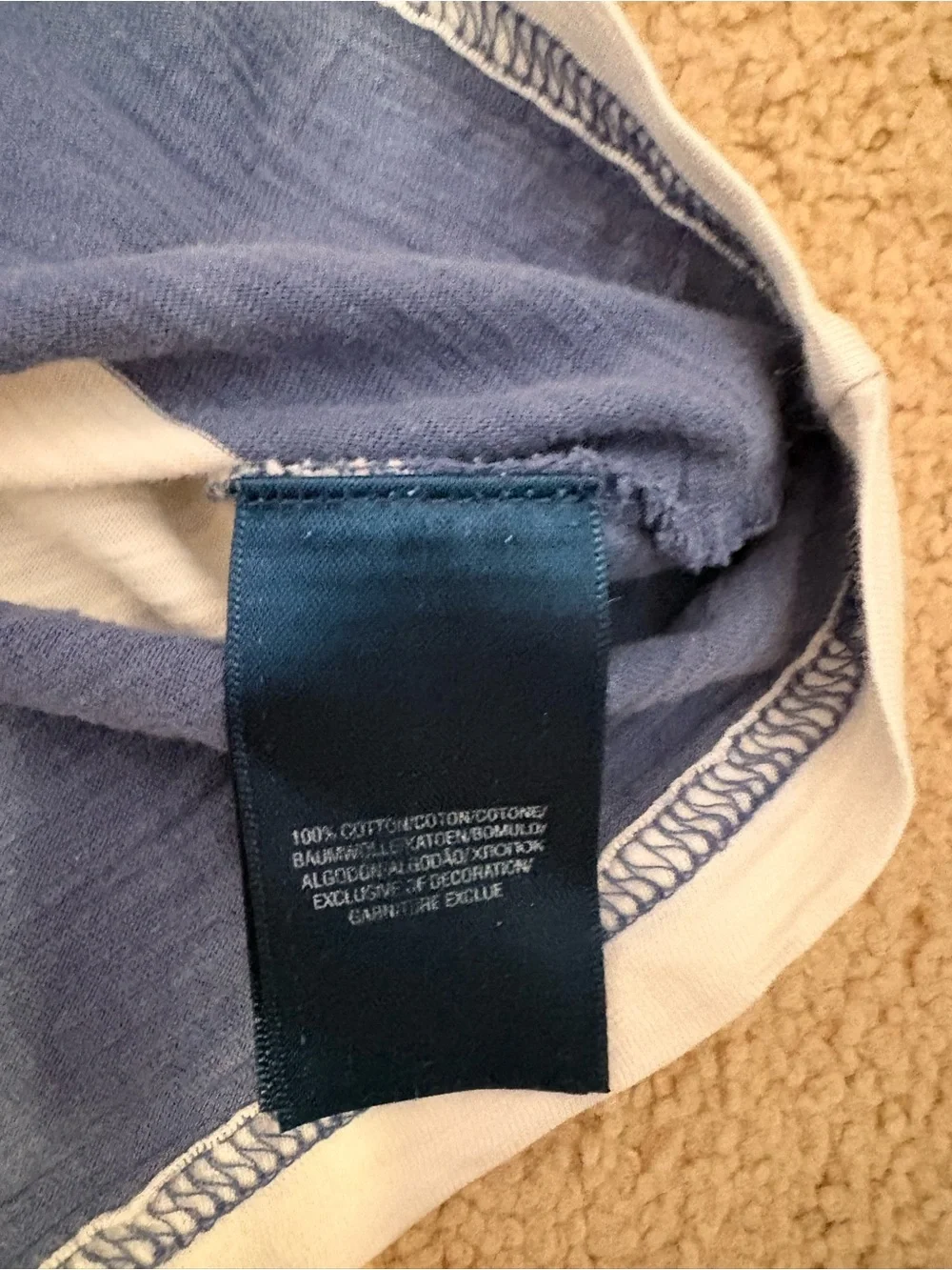 Ralph Lauren Blue & White Striped Short Sleeve Tee